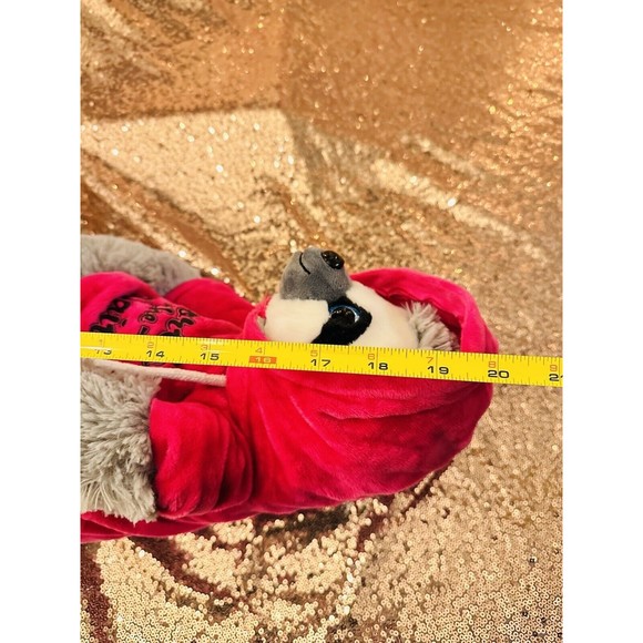 Plush Parade Gray Sloth W/ Pink  Hoodie -“Worth The Wait” 20” P2 - Picture 3 of 4